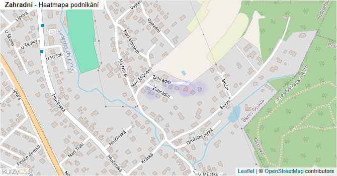 Zahradní - mapa podnikání