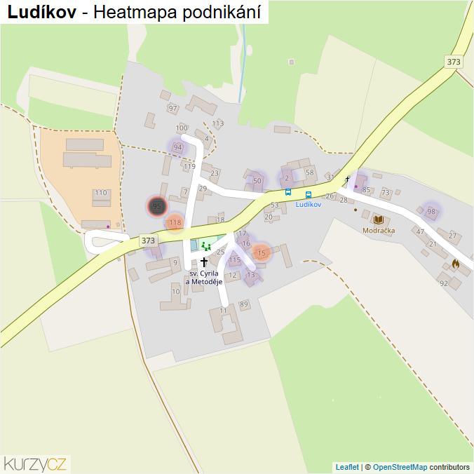 Mapa Ludíkov - Firmy v části obce.