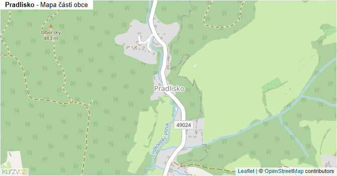 Pradlisko - mapa části obce