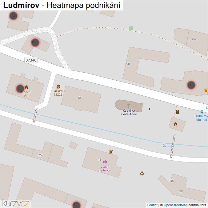Mapa Ludmírov - Firmy v obci.