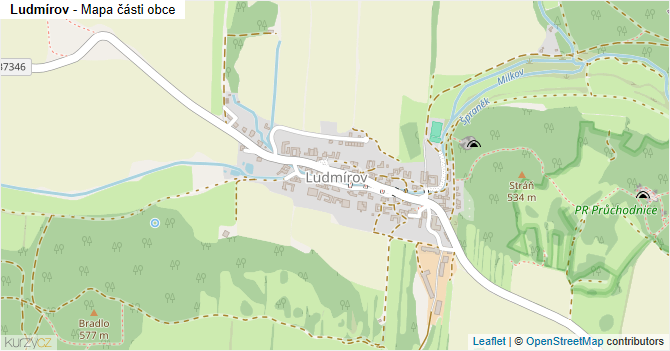 Ludmírov - mapa části obce
