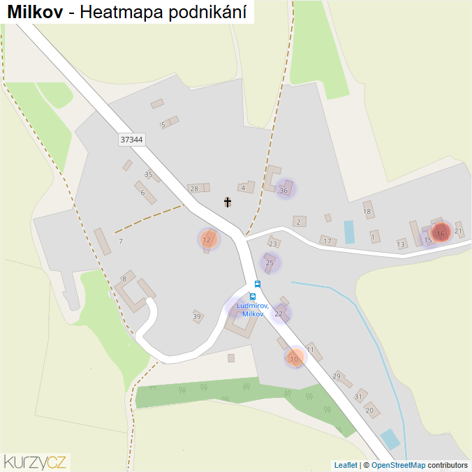 Mapa Milkov - Firmy v části obce.