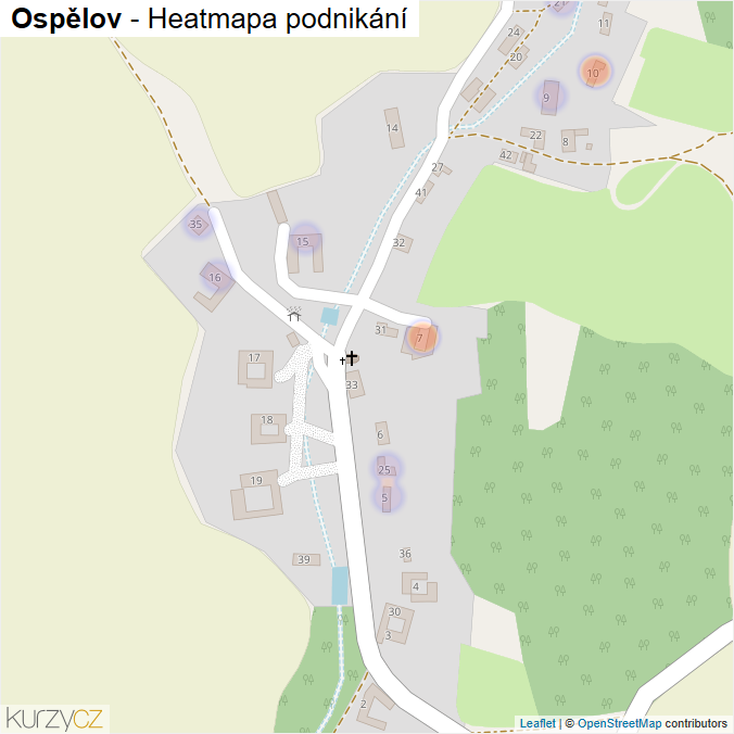 Mapa Ospělov - Firmy v části obce.