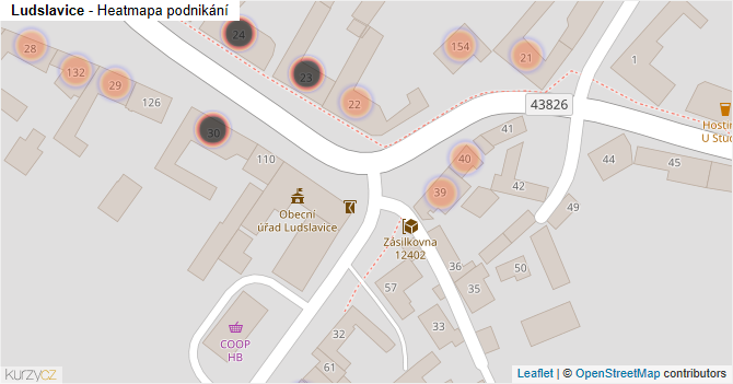 Ludslavice - mapa podnikání
