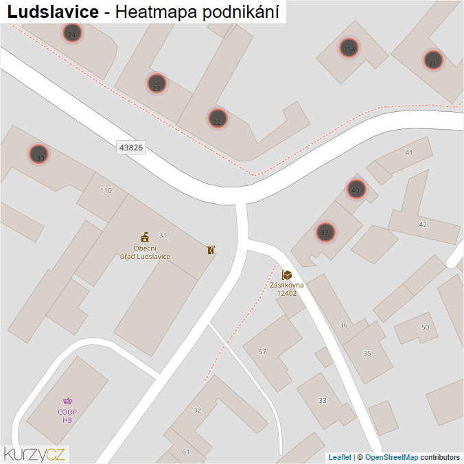 Mapa Ludslavice - Firmy v obci.