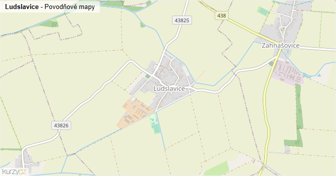 Ludslavice - záplavové mapy stoleté vody