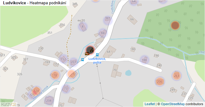 Ludvíkovice - mapa podnikání