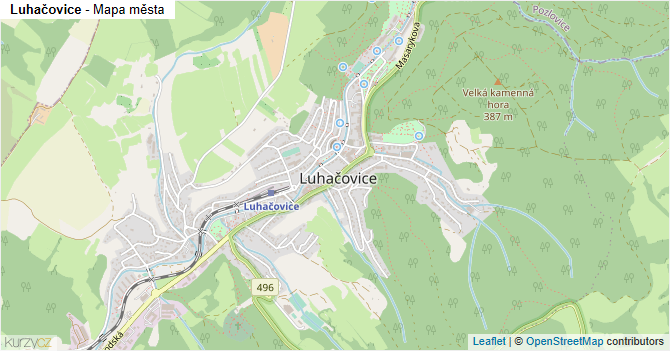 Luhačovice - mapa města