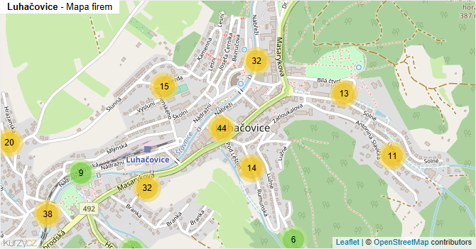 Luhačovice - mapa firem