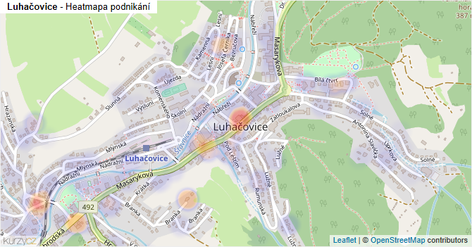 Luhačovice - mapa podnikání