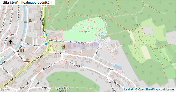 Bílá čtvrť - mapa podnikání
