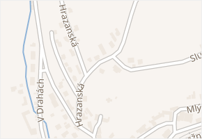 Hrazanská v obci Luhačovice - mapa ulice