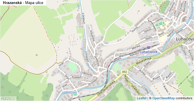 Hrazanská - mapa ulice