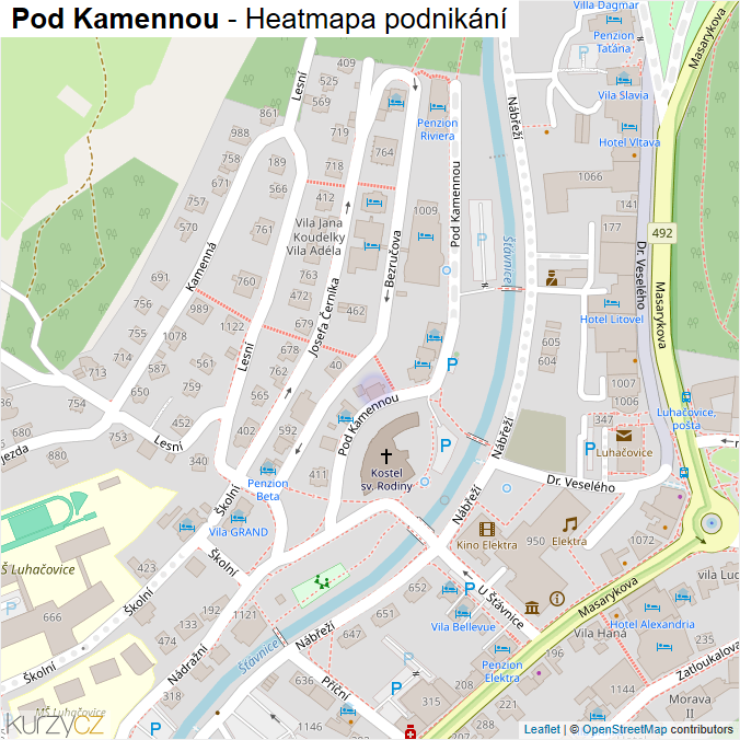 Mapa Pod Kamennou - Firmy v ulici.