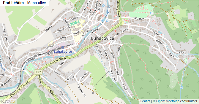 Pod Léštím - mapa ulice