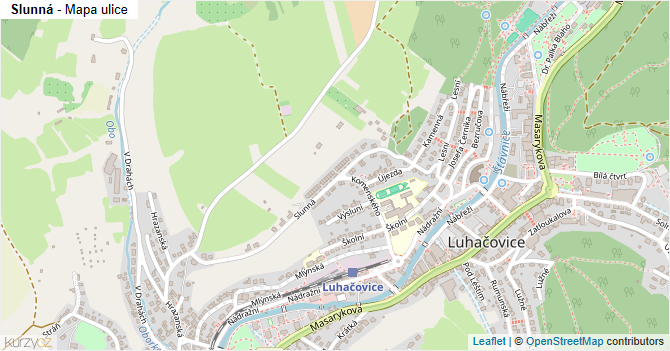 Slunná - mapa ulice