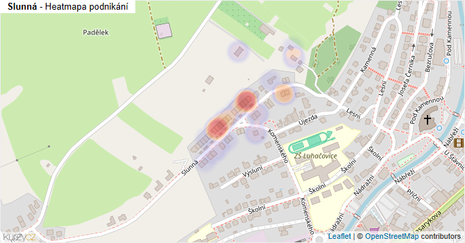 Slunná - mapa podnikání