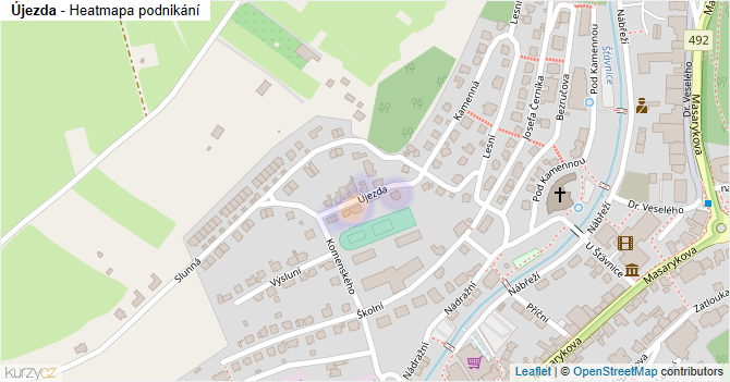 Újezda - mapa podnikání
