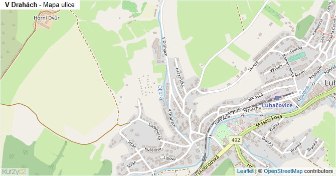 V Drahách - mapa ulice
