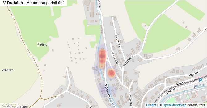 V Drahách - mapa podnikání