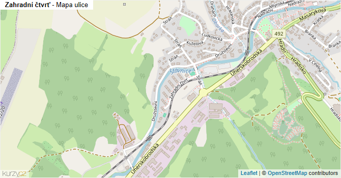 Zahradní čtvrť - mapa ulice