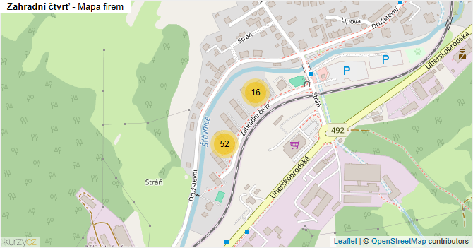 Zahradní čtvrť - mapa firem