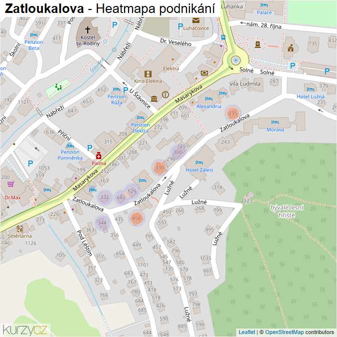 Mapa Zatloukalova - Firmy v ulici.