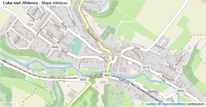 Luka nad Jihlavou - mapa městysu