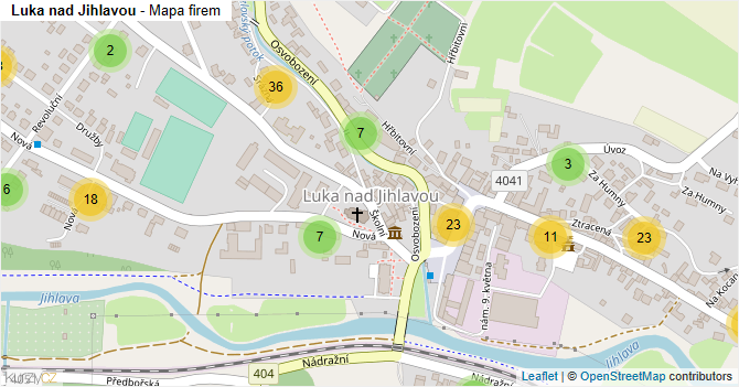 Luka nad Jihlavou - mapa firem