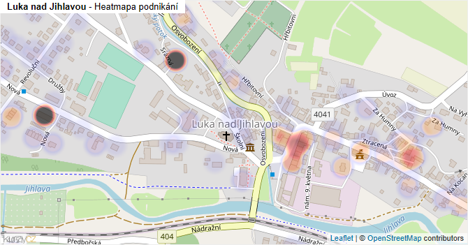 Luka nad Jihlavou - mapa podnikání