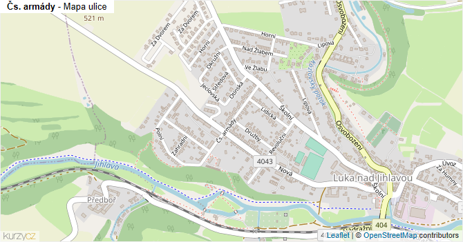 Čs. armády - mapa ulice