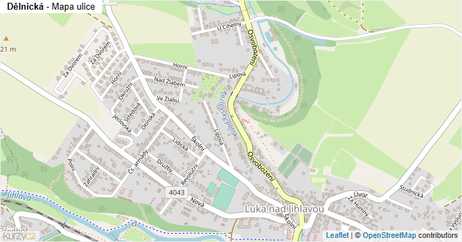 Dělnická - mapa ulice