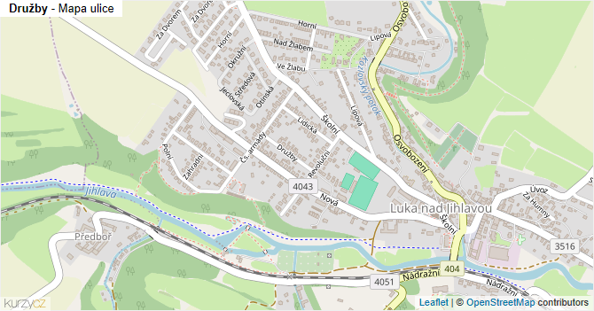 Družby - mapa ulice