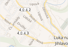 Lidická v obci Luka nad Jihlavou - mapa ulice
