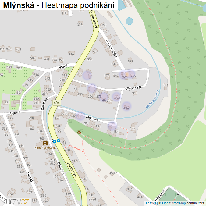 Mapa Mlýnská - Firmy v ulici.