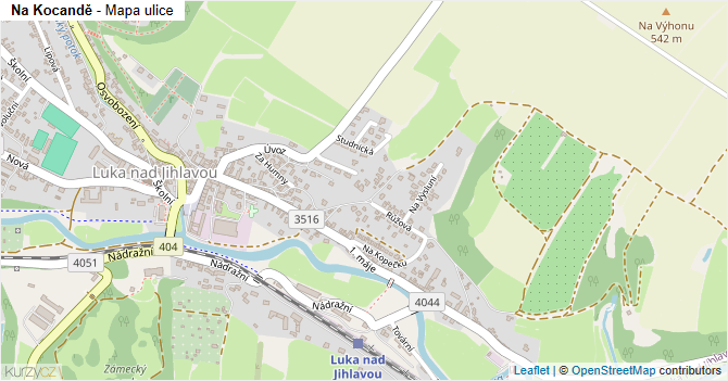 Na Kocandě - mapa ulice