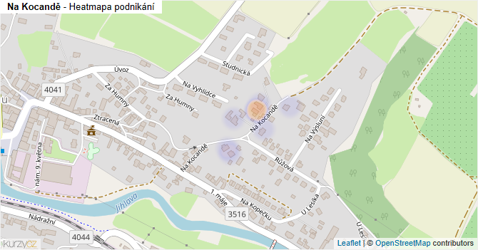 Na Kocandě - mapa podnikání