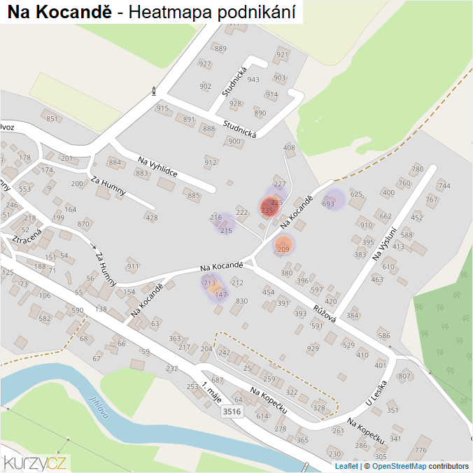 Mapa Na Kocandě - Firmy v ulici.