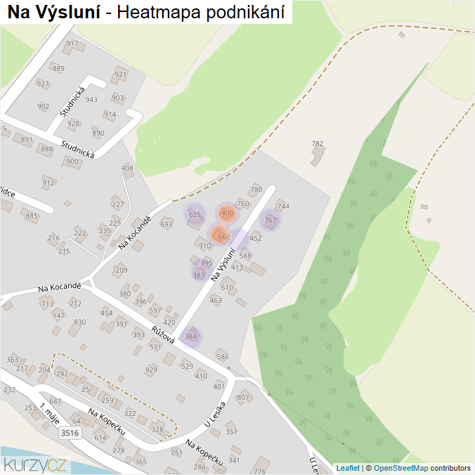 Mapa Na Výsluní - Firmy v ulici.