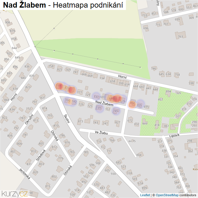 Mapa Nad Žlabem - Firmy v ulici.
