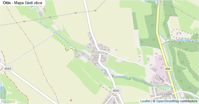 Otín - mapa části obce
