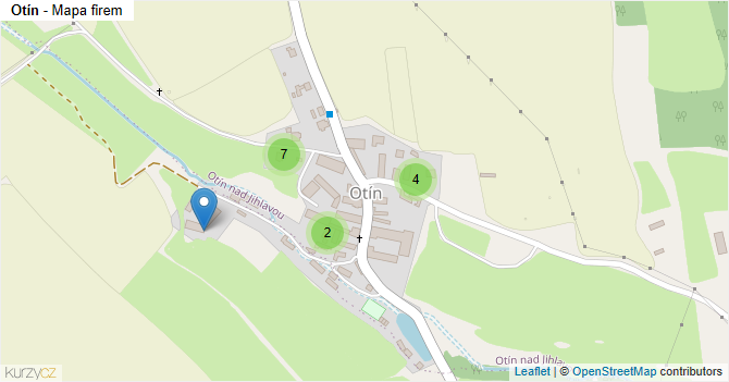 Otín - mapa firem