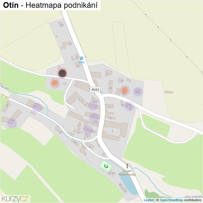 Mapa Otín - Firmy v části obce.