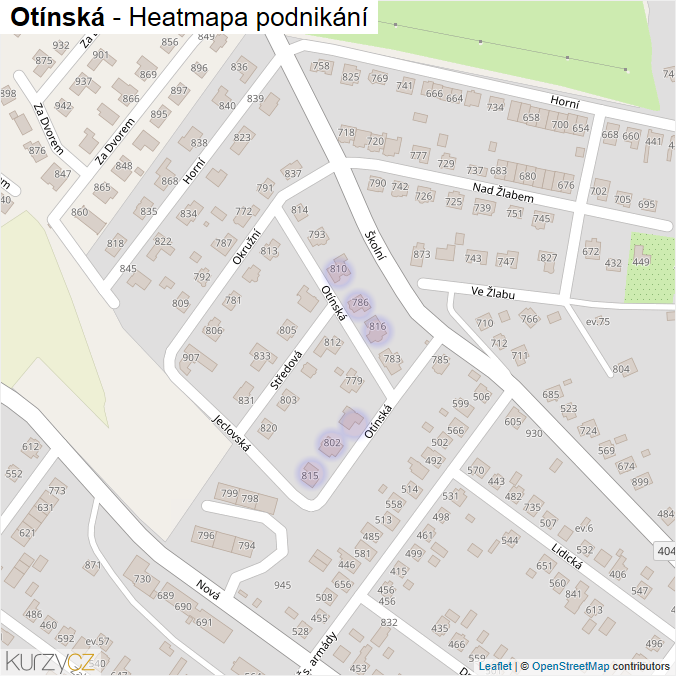 Mapa Otínská - Firmy v ulici.