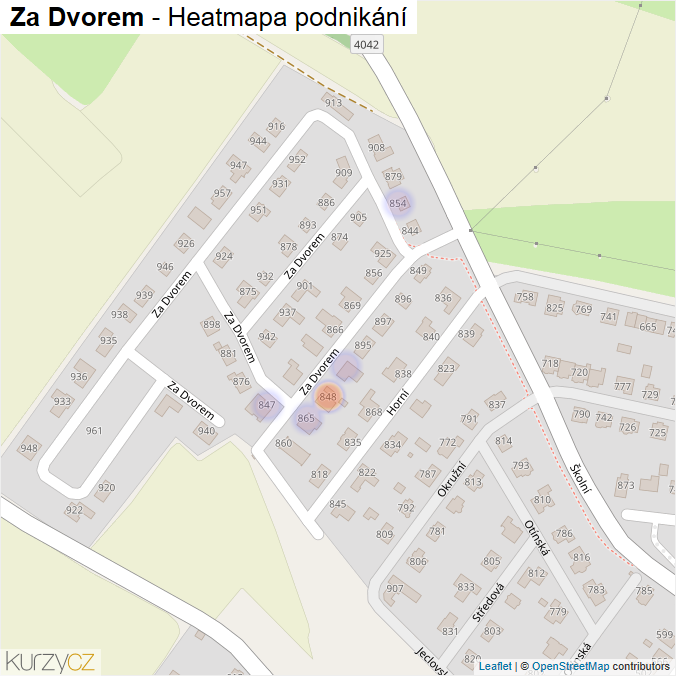 Mapa Za Dvorem - Firmy v ulici.