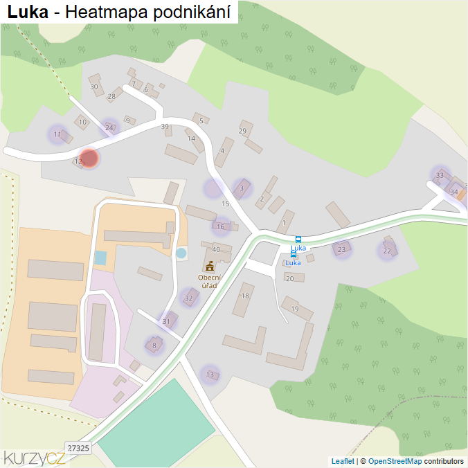 Mapa Luka - Firmy v části obce.