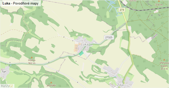 Luka - záplavové mapy stoleté vody