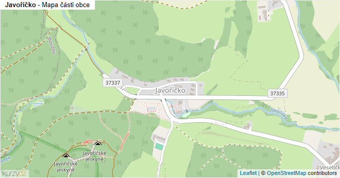 Javoříčko - mapa části obce