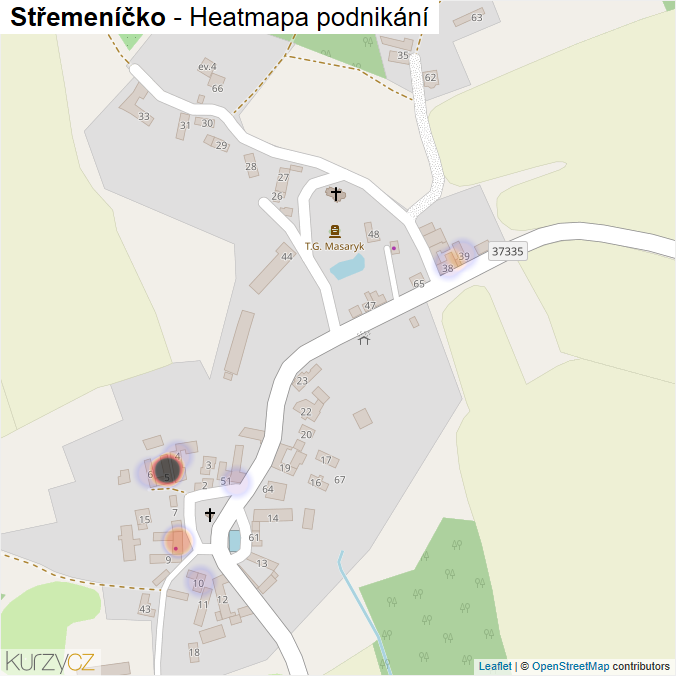 Mapa Střemeníčko - Firmy v části obce.