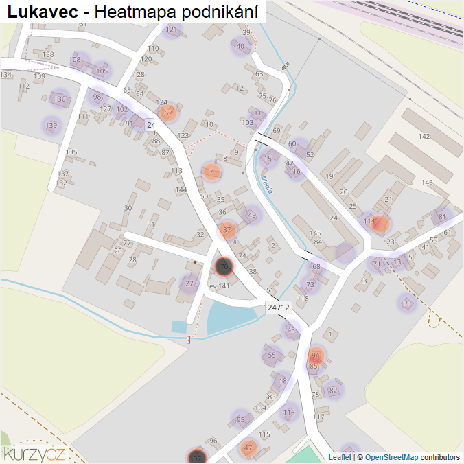 Mapa Lukavec - Firmy v části obce.